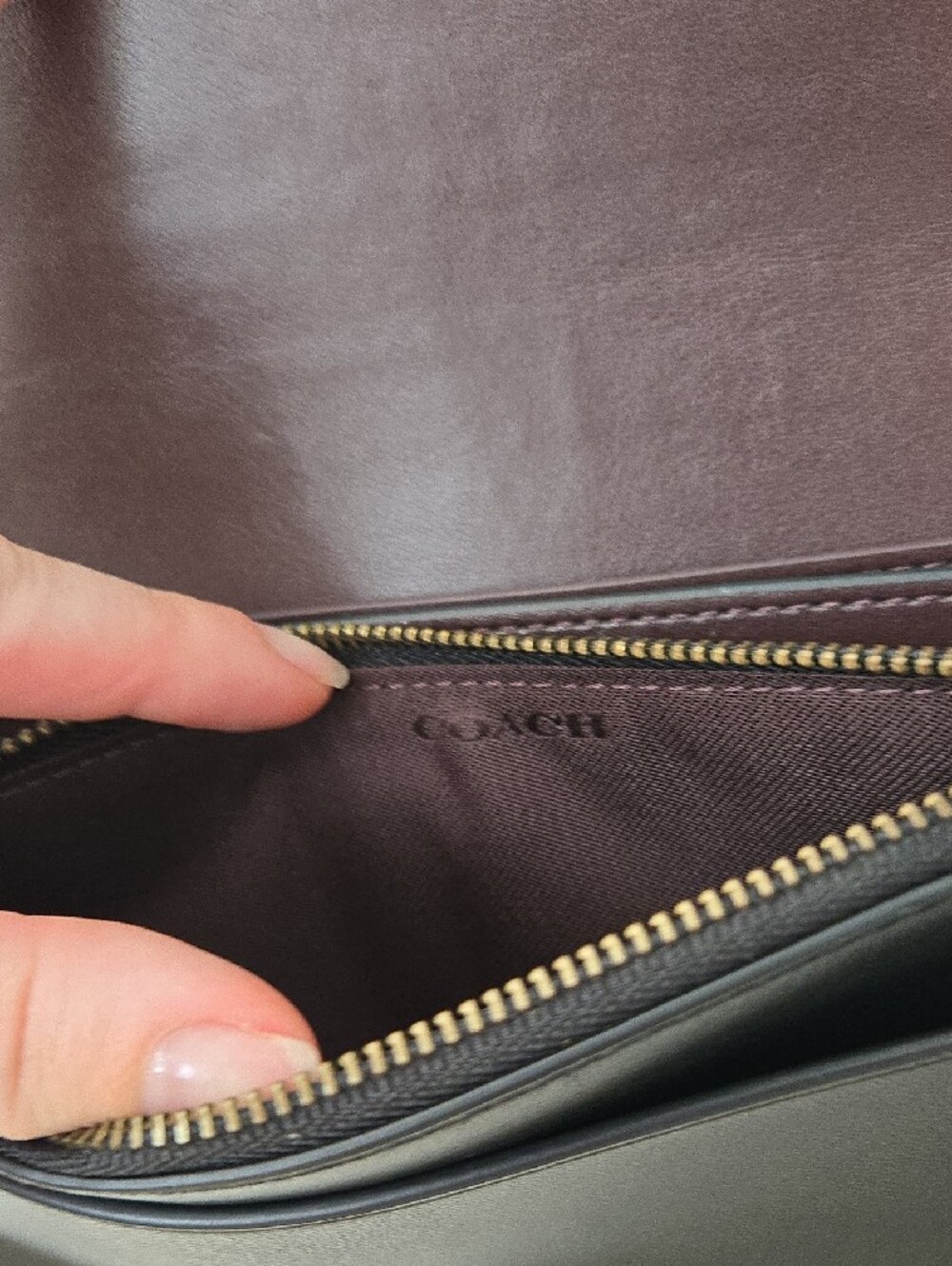 COACH Multicolor Ribbed Leather Crossbody — Black Trim with Pastel Stripe Panel - Picture 9 of 10